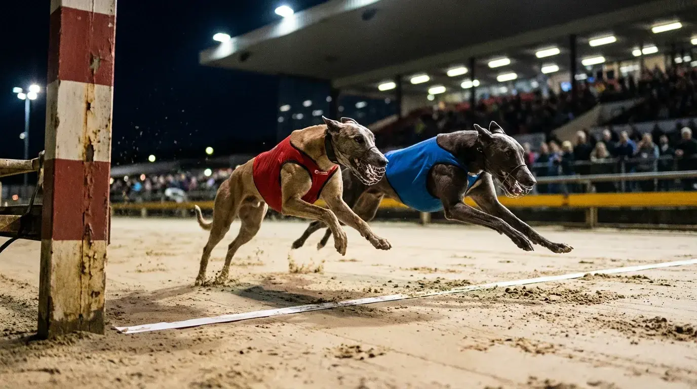 Greyhound forecast betting slip showing first and second place selections