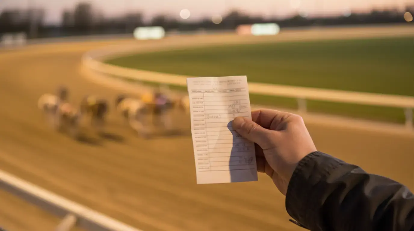 Greyhound accumulator betting slip with multiple selections