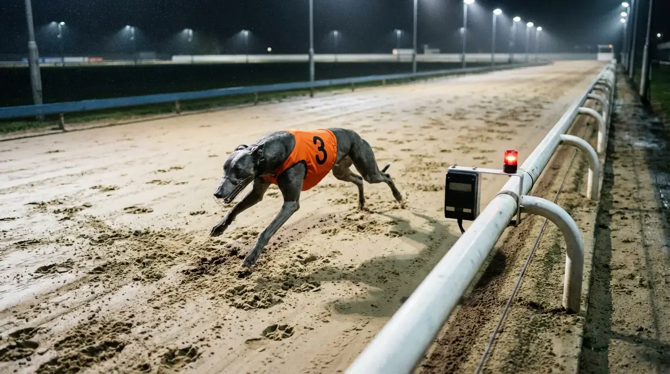 Greyhound sectional timing data showing split times at a UK track