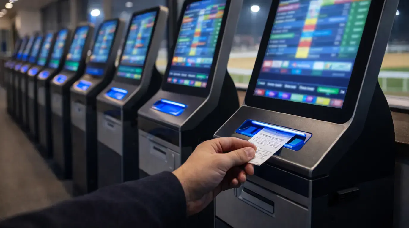 Tote pool betting terminal at a UK greyhound track