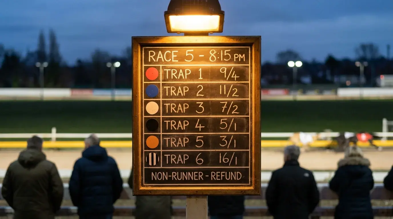 Greyhound betting odds board showing value opportunities